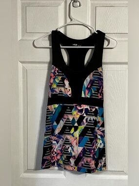 Fila Sport Medium Live In Motion Racer Back Tank Top Multi Colored